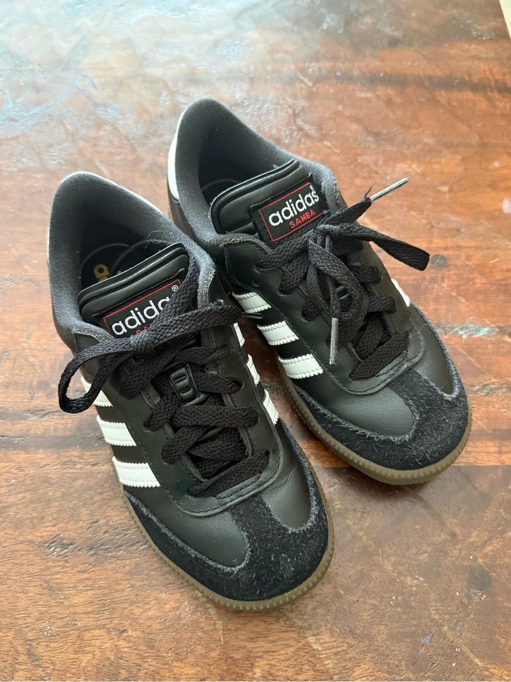 adidas Kids Samba Sneakers in Black with White Stripes